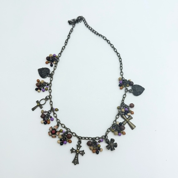 Premier Designs Multicolor With Charms Enamel Rhinestones Necklace - Picture 3 of 7